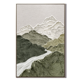 "Valley of Stillness" – Wabi Sabi Mountain Landscape Textured Wall Art