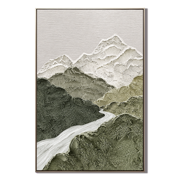 "Valley of Stillness" – Wabi Sabi Mountain Landscape Textured Wall Art