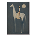 "Moonlit Nomad" – Minimalist Surrealist Equestrian Acrylic Painting