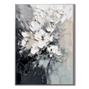 "Whispering Petals" – Contemporary Monochromatic White Floral Impasto Oil Painting