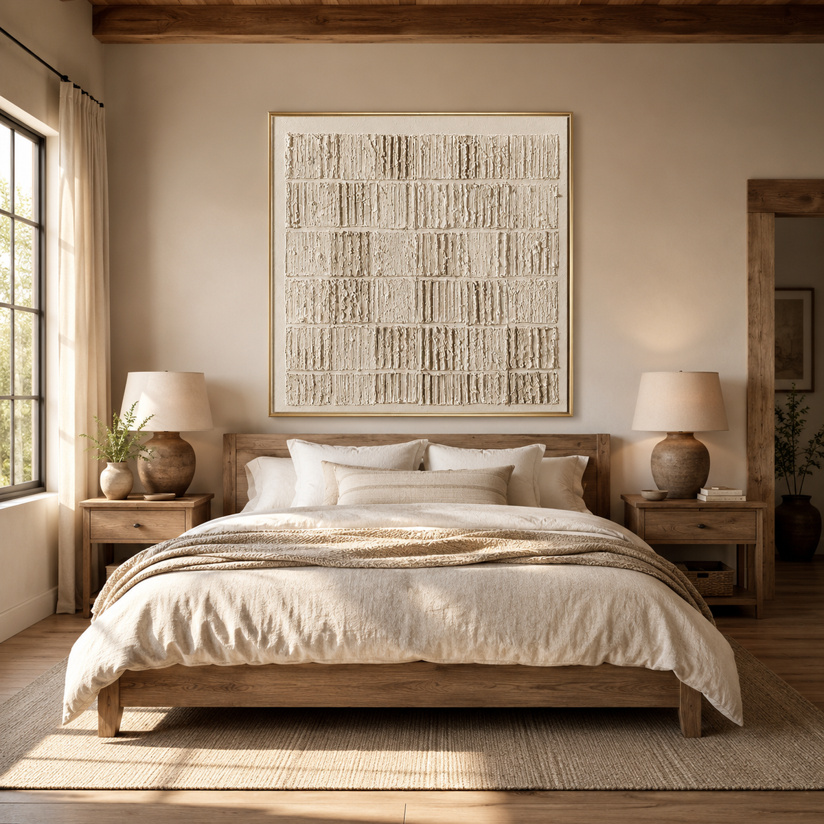 "Textured Archives" – Wabi Sabi White Relief Abstract Painting