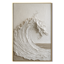 "Silent Crest" – Wabi Sabi White Wave Textured Painting