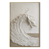 "Silent Crest" – Wabi Sabi White Wave Textured Painting
