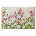 "Romantic Flower Language" – Textured Pink and White Rose Impasto Oil Painting