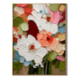 "Floral Abundance" – Colorful Impasto Bouquet Oil Painting