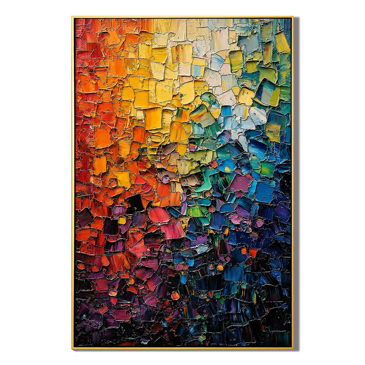 "Chromatic Pulse" – Colorful Rainbow Textured Abstract Painting