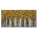 “Golden Bloom Cascade” – Luxury Floral Impasto Oil Painting