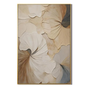 "Flowers bloom slowly" – Wabi-Sabi Textured Cream & Beige 3D Floral Acrylic Painting