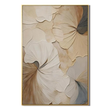 "Flowers bloom slowly" – Wabi-Sabi Textured Cream & Beige 3D Floral Acrylic Painting