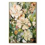 "Blossom Reverie" – Textured Floral Oil Painting in Soft Pink and Green