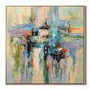 "Urban Daydream" – Colorful Cityscape Textured Abstract Painting