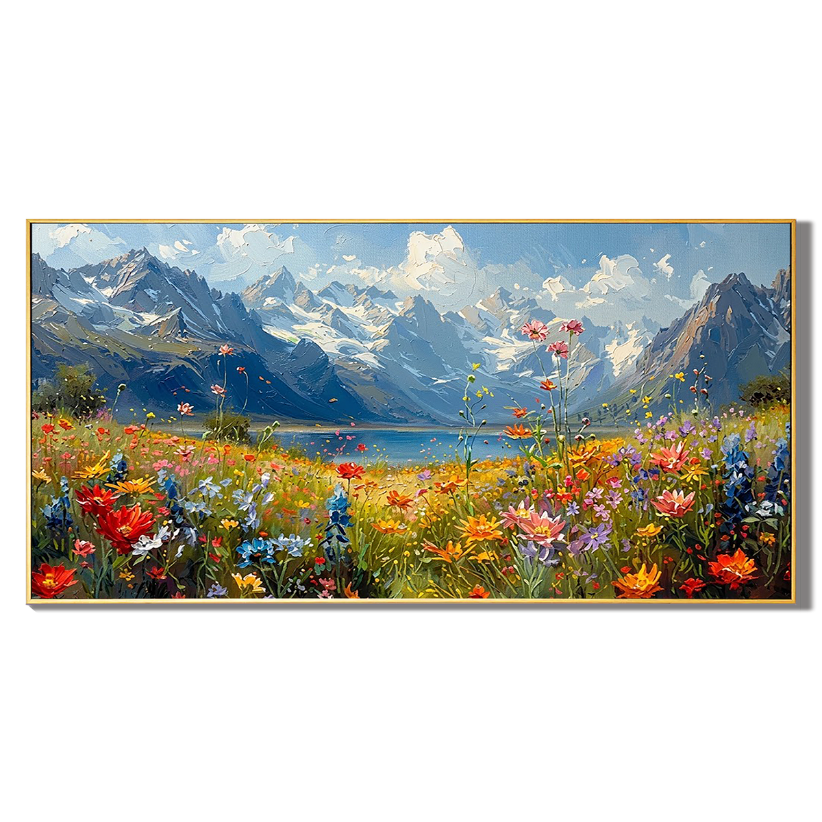 "Mountain Romance" – Impressionist Mountain Meadow & Wildflower Oil Painting