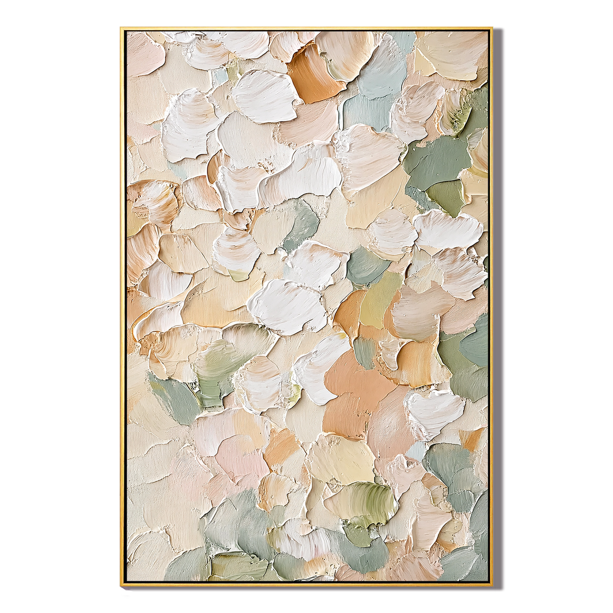 "Soft Petal Reverie" – Pastel Cream Textured Abstract Painting