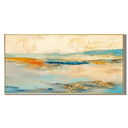 "Coastal Drift" – Wabi-Sabi Sand and Aqua Textured Abstract Acrylic Painting