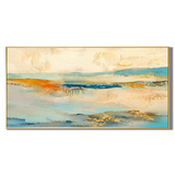 "Coastal Drift" – Wabi-Sabi Sand and Aqua Textured Abstract Acrylic Painting