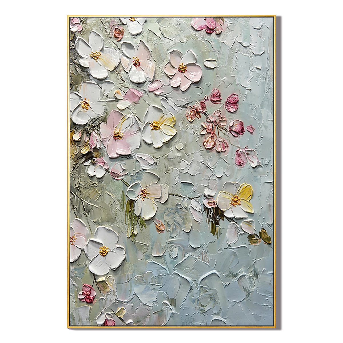 "Spring's Awakening" – Contemporary Textured Floral Blossom Palette Knife Oil Painting