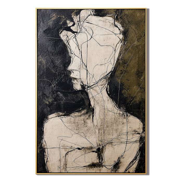 "Unspoken Self" – Abstract Figure Portrait Textured Painting