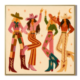 "Midnight Rodeo" – Retro Western Cowgirl Hand-Painted Canvas Wall Art