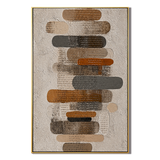 “Stacked Silence” – Neutral Geometric Wabi Sabi Impasto Oil Painting