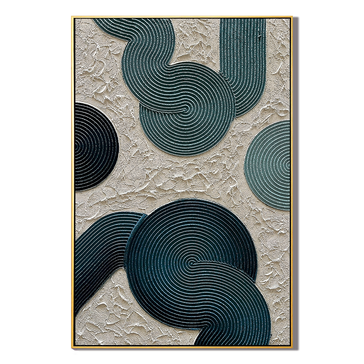 "Emerald Rhythm" – Modern Geometric Textured Abstract Painting