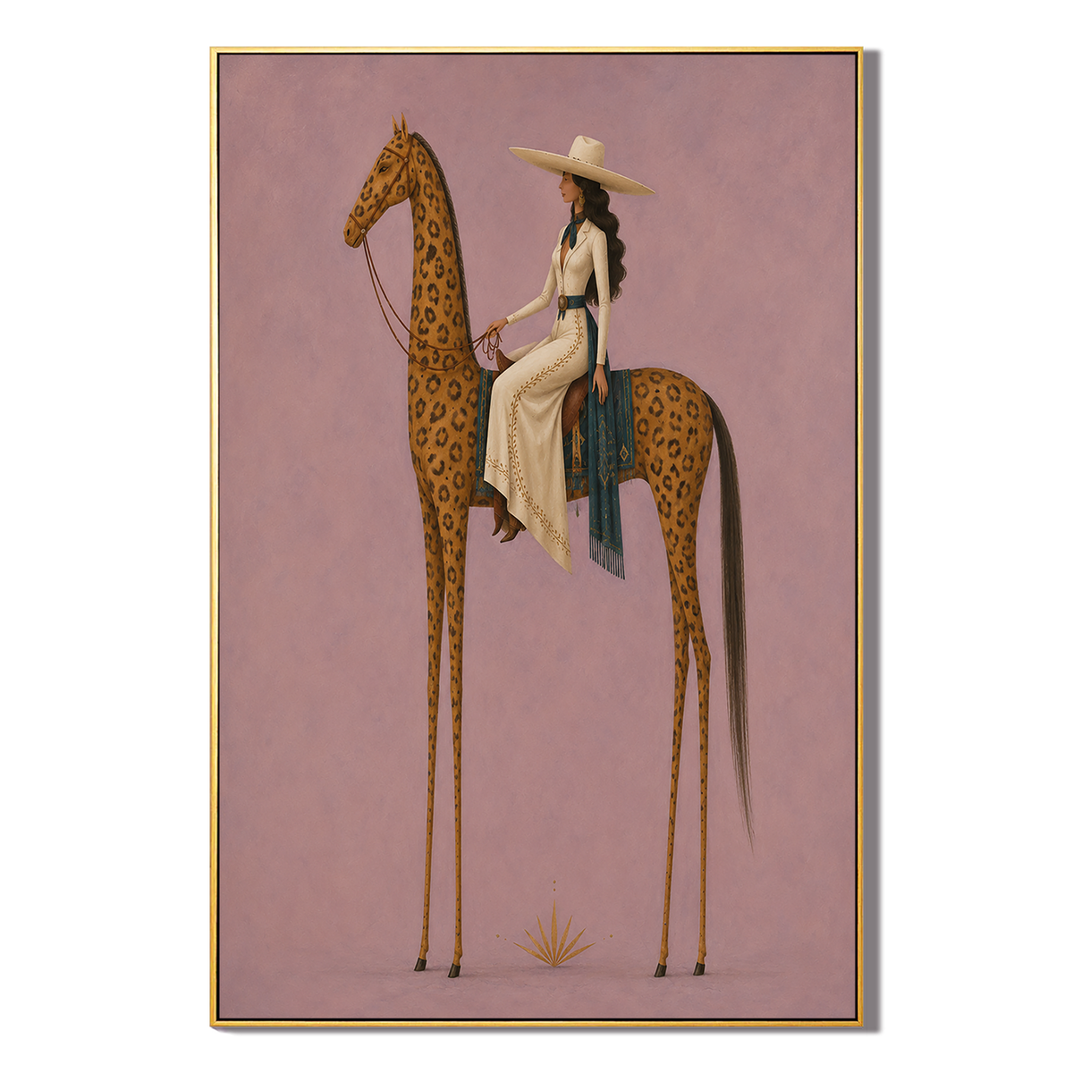 "Golden Mirage" – Surreal Leopard Steed & Elegant Equestrian Painting