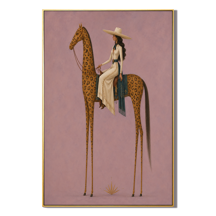 "Golden Mirage" – Surreal Leopard Steed & Elegant Equestrian Painting