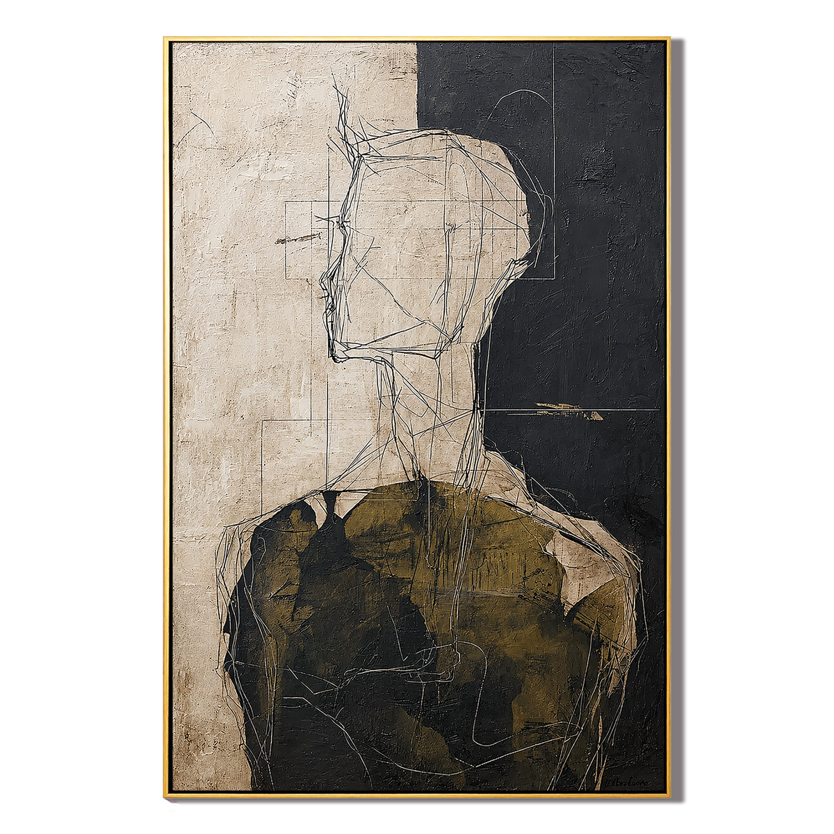 "Silent Witness" – Abstract Figure Portrait Textured Painting