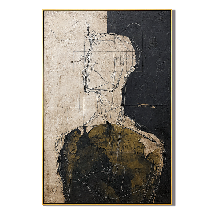 "Silent Witness" – Abstract Figure Portrait Textured Painting