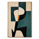 "Modern Muse" – Teal Black Geometric Figure Abstract Painting
