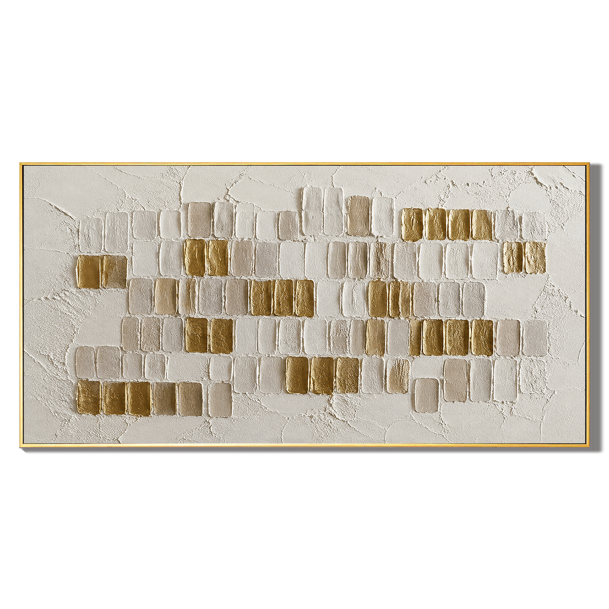 "Radiant Stillness" – Wabi-Sabi Cream and Gold Textured Abstract Acrylic Painting