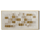 "Radiant Stillness" – Wabi-Sabi Cream and Gold Textured Abstract Acrylic Painting