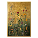 "Golden Flower Cluster" – Art Nouveau Klimt-Style Floral Gold Foil Painting