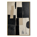 "Monochrome Structure" – Black White Geometric Abstract Painting