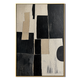 "Monochrome Structure" – Black White Geometric Abstract Painting