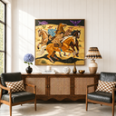 “Desert Riders” – American Western Folk Art Oil Painting