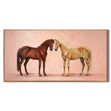“Tender Companions” – Romantic Horse Couple Oil Painting