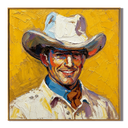 "Golden Grin" – Colorful Western Cowboy Portrait Oil Painting