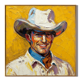 "Golden Grin" – Colorful Western Cowboy Portrait Oil Painting