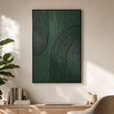 "Verdant Arc" – Green Wabi Sabi Abstract Textured Wall Art