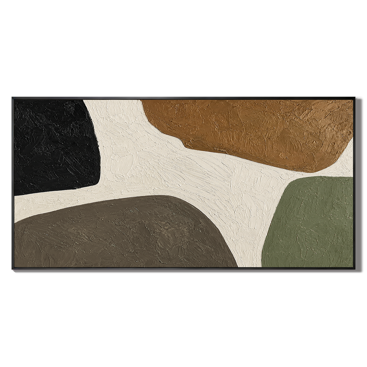 "The Taste of Nature"—A Horizontal Abstract Acrylic Painting in Wabi-Sabi Earth Tones