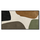"The Taste of Nature"—A Horizontal Abstract Acrylic Painting in Wabi-Sabi Earth Tones