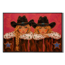 "Desert Duo" – Textured Hot Pink Cowgirl Duo Impasto Oil Painting