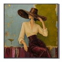 "Twilight Martini" – Vintage Chic Figurative Palette Knife Oil Painting