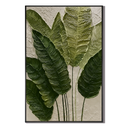 "Verdant Echoes" – Modern Tropical Green Leaf Textured Acrylic Painting