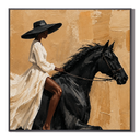 "Silent Gallop" – Modern Equestrian Black Stallion Impasto Oil Painting