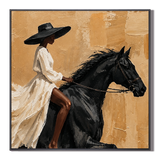"Silent Gallop" – Modern Equestrian Black Stallion Impasto Oil Painting