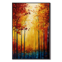 "Ablaze in Autumn" – Palette Knife Expressionistic Forest Landscape Oil Painting