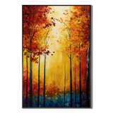 "Ablaze in Autumn" – Palette Knife Expressionistic Forest Landscape Oil Painting