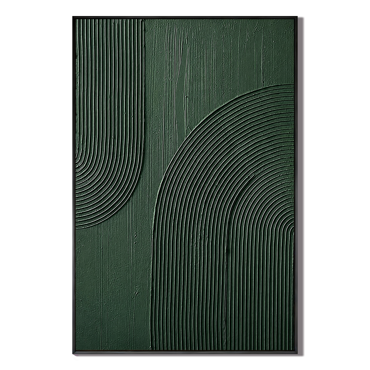 "Verdant Arc" – Green Wabi Sabi Abstract Textured Wall Art