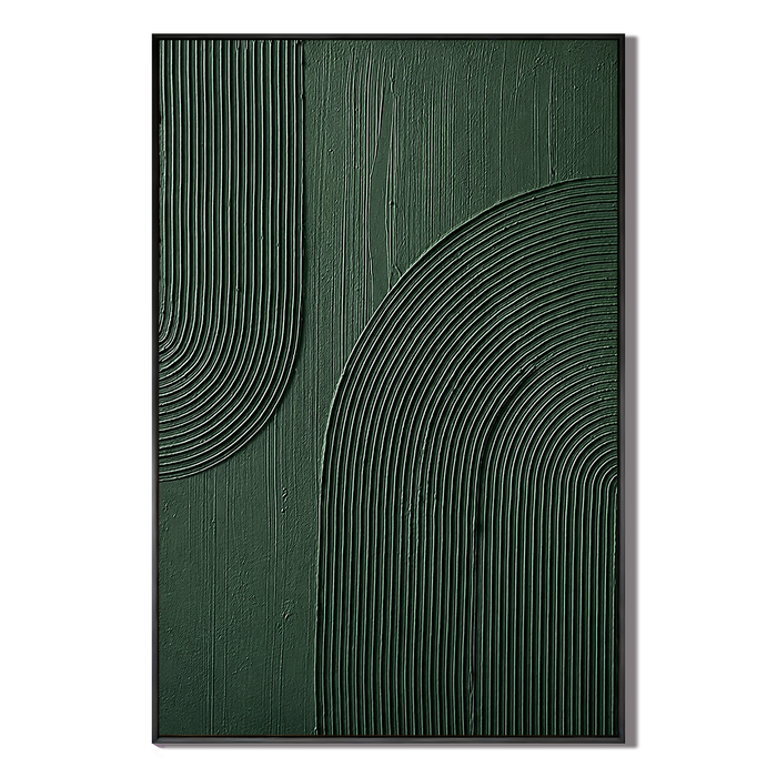 "Verdant Arc" – Green Wabi Sabi Abstract Textured Wall Art